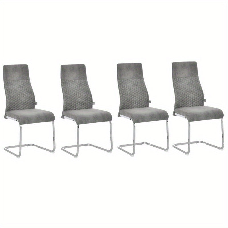 Velvet Eetkamerstoelen – Fluwelen Stoelen – Design Stoelen – Comfortabele Stoelen – Eetkamerstoelen Set Vier – Stevig Stalen Frame – Zachte Velvet Bekleding – 45x61x98 cm – Modern Design