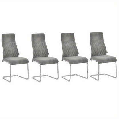 Velvet Eetkamerstoelen – Fluwelen Stoelen – Design Stoelen – Comfortabele Stoelen – Eetkamerstoelen Set Vier – Stevig Stalen Frame – Zachte Velvet Bekleding – 45x61x98 cm – Modern Design