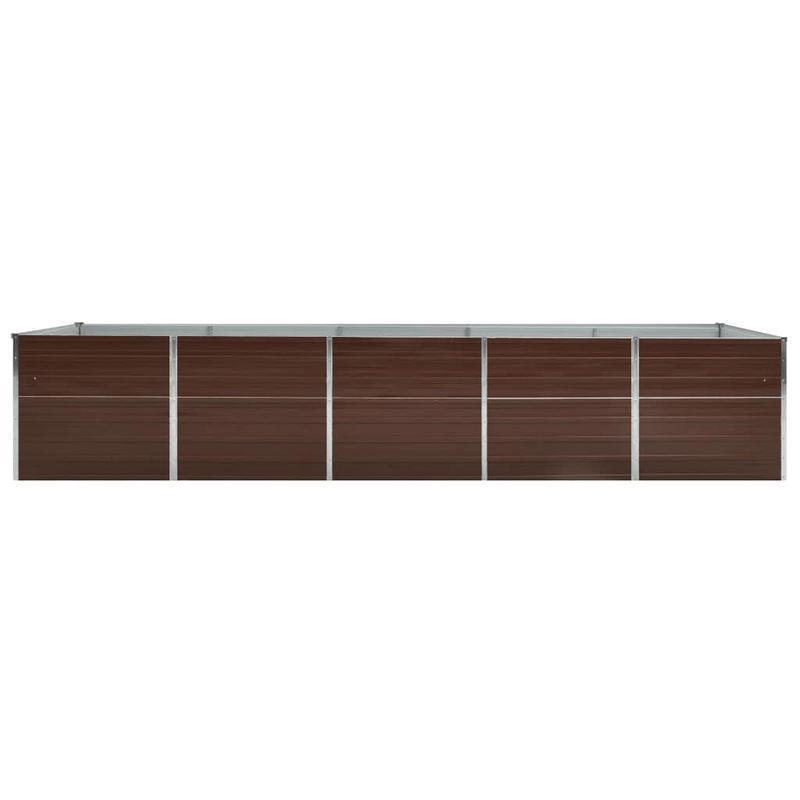 Raised Garden Bed – Verhoogde Tuinbak – Plantenbak – Moestuinbak – Borderbak – Gegalvaniseerd Staal – 400x80x77 cm – Bruin – Eenvoudig In Elkaar Te Zetten – Modern Simpel Design