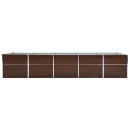 Raised Garden Bed – Verhoogde Tuinbak – Plantenbak – Moestuinbak – Borderbak – Gegalvaniseerd Staal – 400x80x77 cm – Bruin – Eenvoudig In Elkaar Te Zetten – Modern Simpel Design