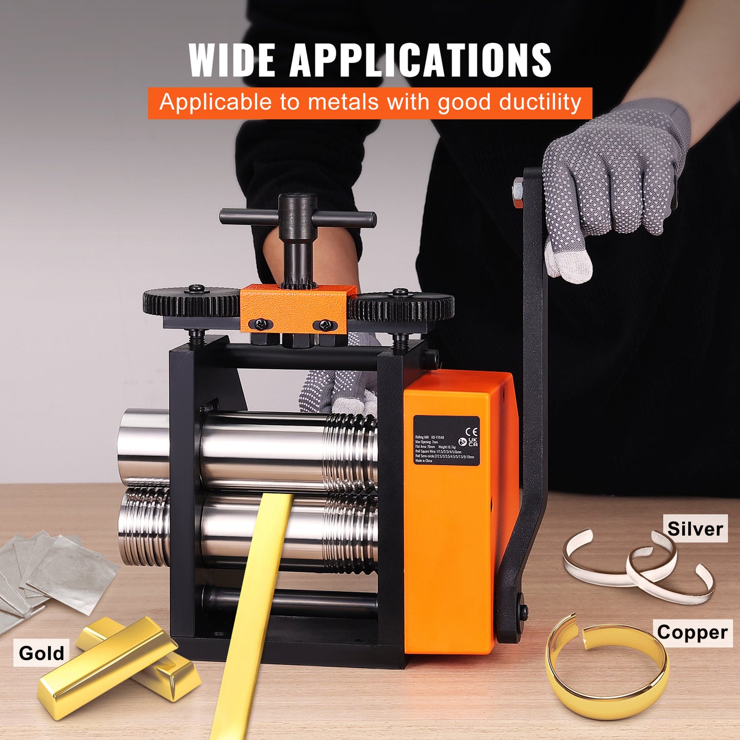 Rollersmachine – Rolbank – Metaalpers – Juweliers Gereedschap – Deegroller – 3-in-1 Multifunctioneel – Instelbare Dikte 0,1-7 mm – Hoogwaardig Gietijzer Met Stalen Rollen