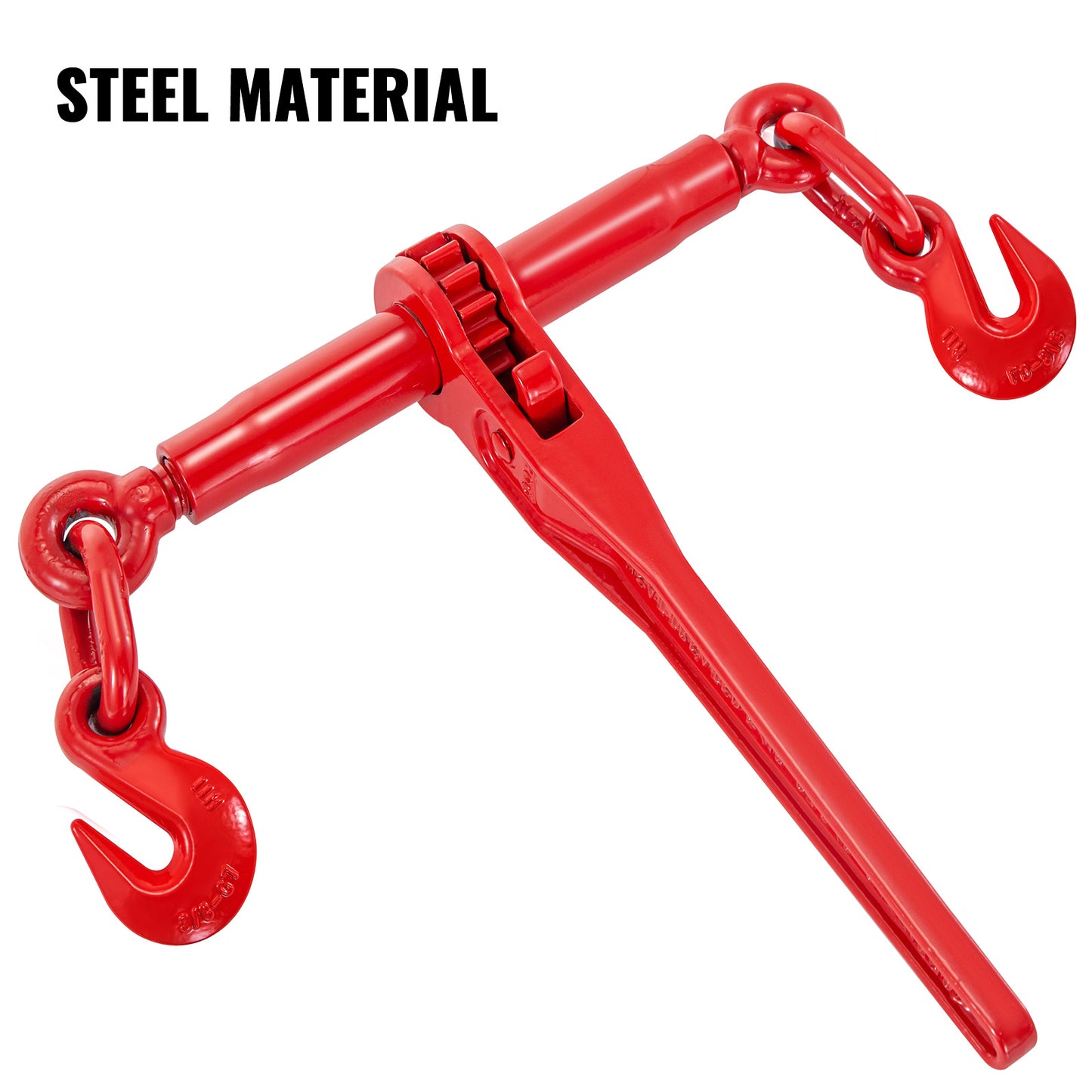 Kettingspanband – Kettingbinder – Spanband – Ratelschroef – Ladingbinder – Rood Poedercoating Staal – Belastbaar Tot 4180 kg