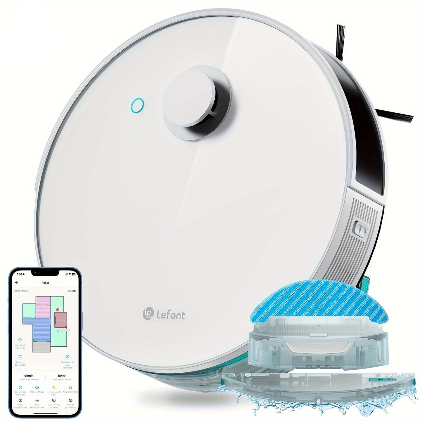 Robotstofzuiger – Robot Cleaner – Automatische Stofzuiger – Dweilrobot – Slimme Stofzuiger – Lange Batterijduur 200 Minuten – Smart App Besturing
