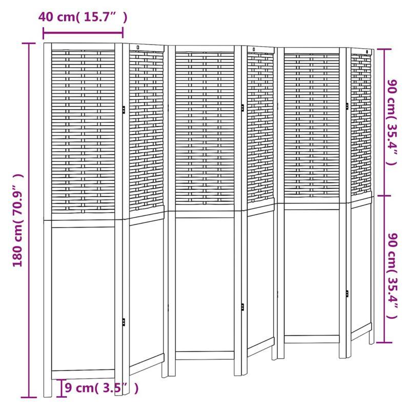6-Panel Kamerscherm – Kamervuller – Ruimteverdeler – Vouwscherm – Scheidingswand – Wit Blanc – Lichtgewicht & Stevig – Eenvoudige Montage