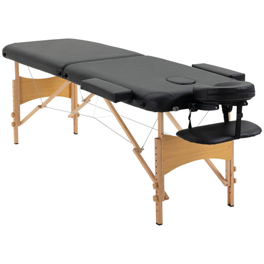 Cosmetische Tafel – Massagetafel – Therapiebed – Schoonheidstafel – Vouwbare Tafel – 2 Zones – Houten Frame – Instelbare Hoogte