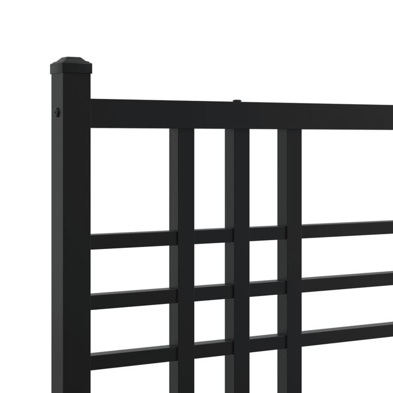 Bedframe met hoofdbord metaal zwart 140x200cm