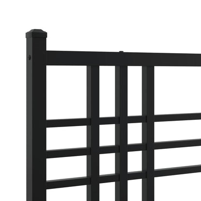 Bedframe met hoofdbord metaal zwart 140x200cm