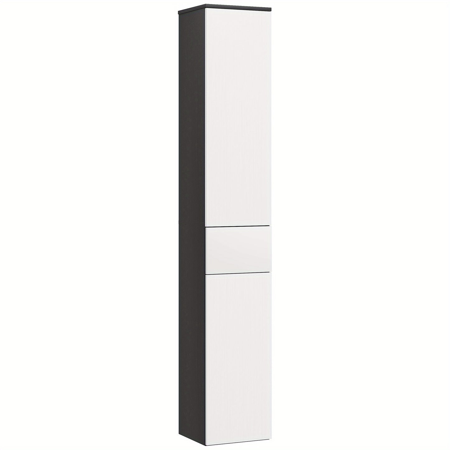Kleankin Tall Space-Saving Bathroom Cabinet with 2 Doors, 2 Cabinets & Adjustable Shelves - Modern & Design, MDF/Fiberboard Construction, Moisture-Resistant Hardwood Frame, -Tip Safety System, Golden-Toned Hardware - Over-The