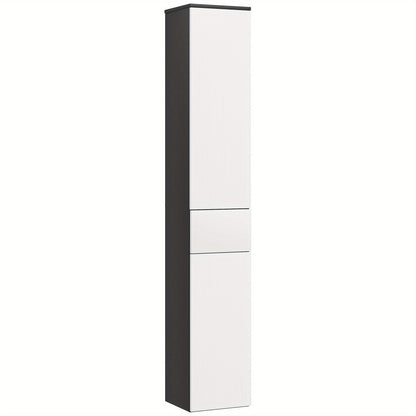 Kleankin Tall Space-Saving Bathroom Cabinet with 2 Doors, 2 Cabinets & Adjustable Shelves - Modern & Design, MDF/Fiberboard Construction, Moisture-Resistant Hardwood Frame, -Tip Safety System, Golden-Toned Hardware - Over-The