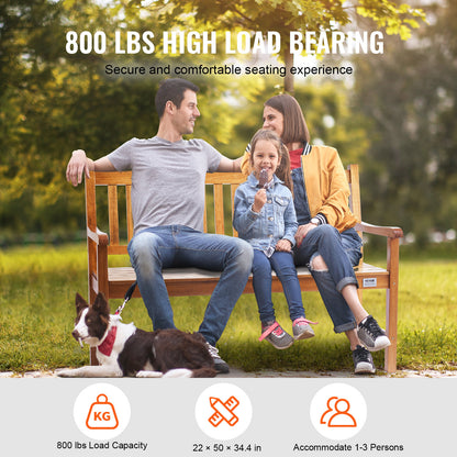 Tuinbank – Buitenbank – Houten Bank – Parkbank – Balkonbank – Massief Hardhout – Weerbestendig – Draagvermogen 363 kg