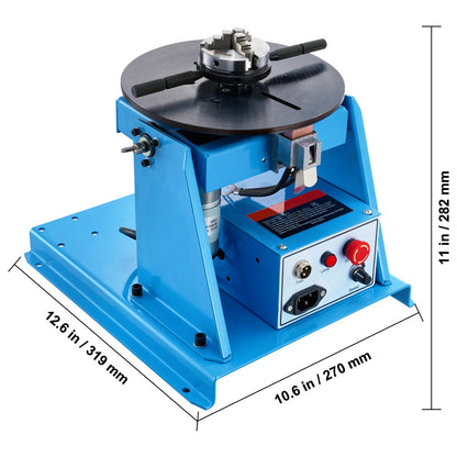 Laspositioneerder – Lasrotator – Laspositiehouder – Lasplaat – Lasdispositief – Draaibaar 0-90° Kantelbaar – Regelbare Snelheid 1-12 RPM – Max. Draagkracht 10 KG