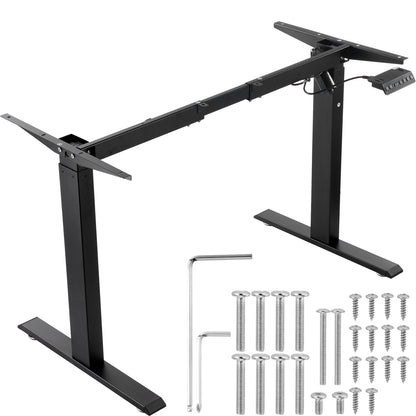 VEVOR Electric Standing Desk Frame Adjustable 70-117 cm H Black Workstation Base