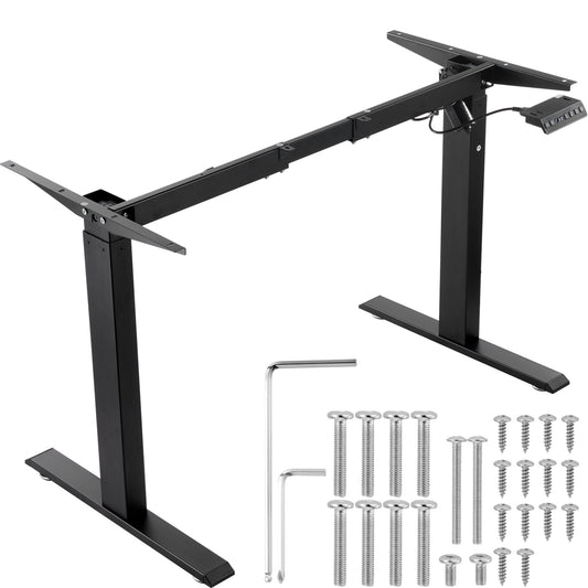 VEVOR Electric Standing Desk Frame Adjustable 70-117 cm H Black Workstation Base