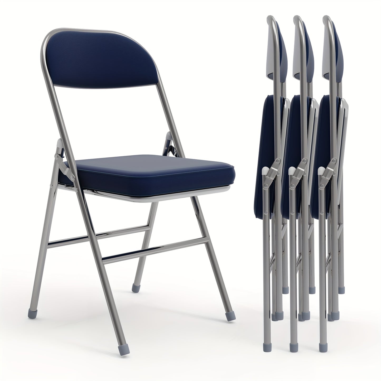 Stoelen – Eetkamerstoelen – Vergaderstoelen – Kantinestoelen – Conferentiestoelen – Set Van 4 PU-Lederen Stoelen – Stapelbaar – Direct Gebruiksklaar