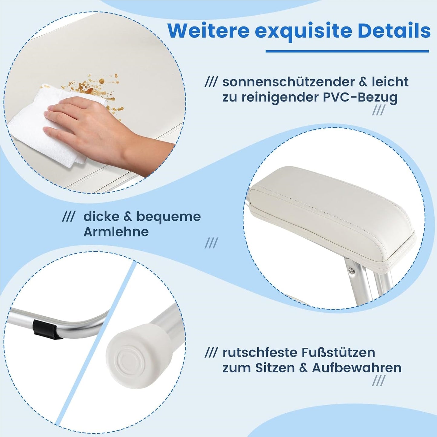 Opvouwbare Bootstoel – Vouwstoel – Vissersstoel – Campingstoel – Tuinstoel – Aluminium Frame – Comfortabele Gevoerde Zitting en Rugleuning