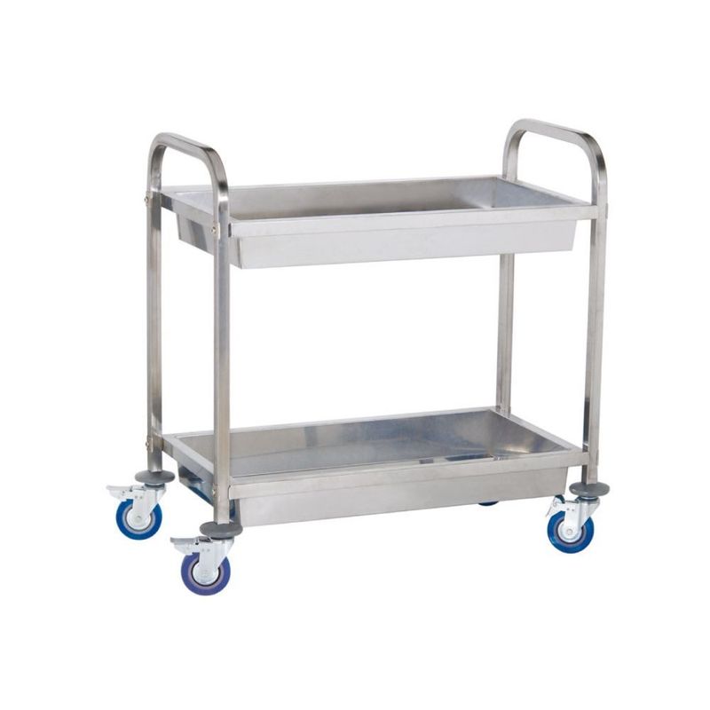 Steel Waiter'S Cart with 2 Deep Shelves