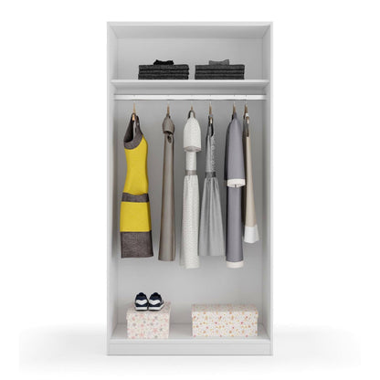 Wardrobe 2 in Front of Dagnan, Bedroom Closet, Furniture with Shelf And Clothes Rail, 100X50H200 Cm, Available in 2 Colors