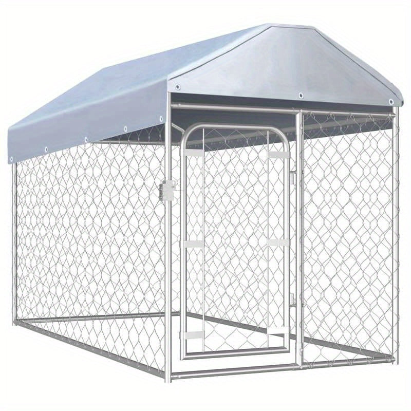 Outdoor kennel with roof for dogs 200x100x125cm suitable for small and medium dogs provides independent activity and resting space stable structure easy to install