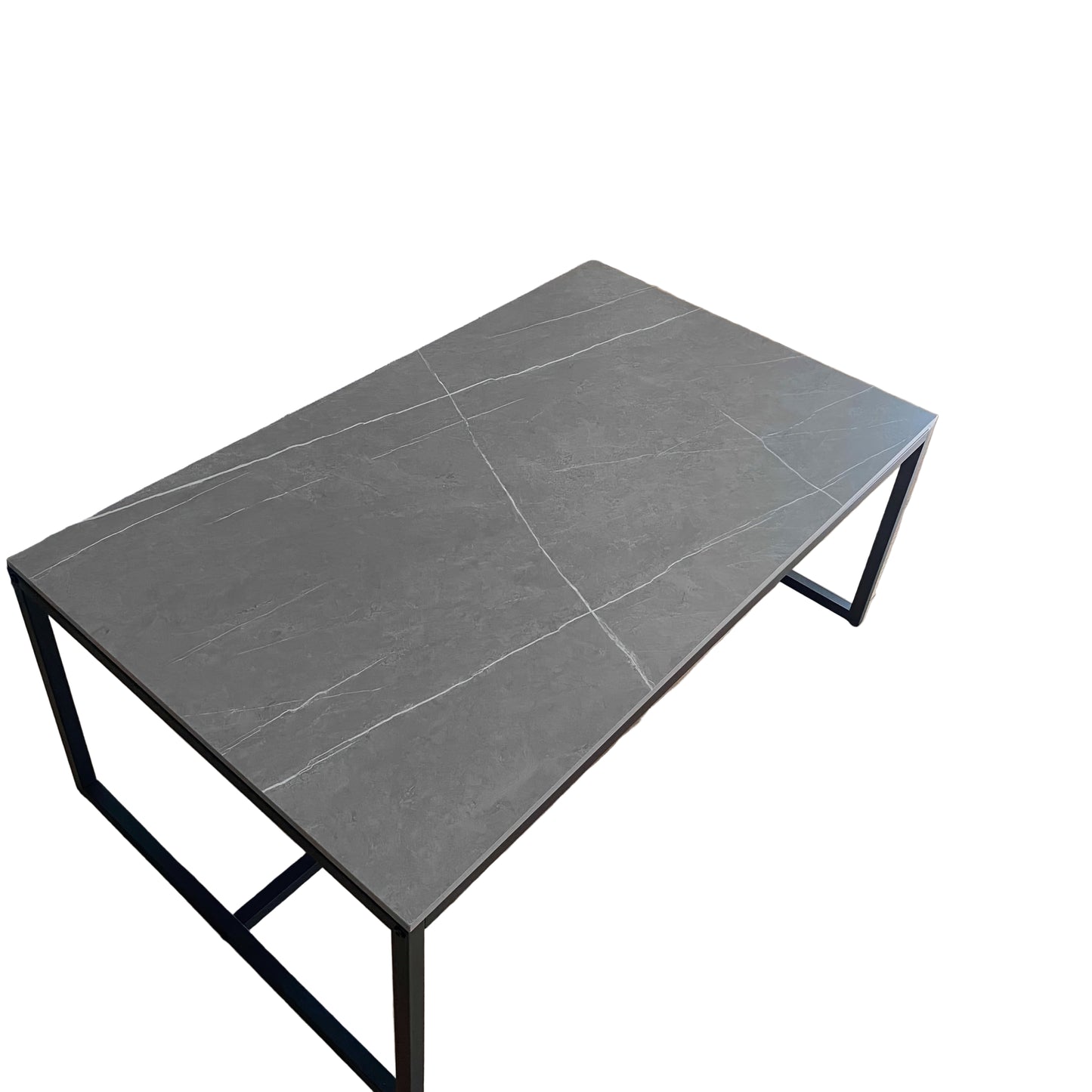 Salontafel – Woonkamertafel – Bijzettafel – Koffietafel – Tafel – Hoogwaardig Sintered Stone Blad – Kras- en Hittebestendig 1200°C – Modern Italiaans Design – Minimalistisch Zwart Metalen Frame