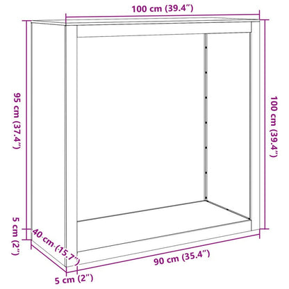 Galvanized Steel Firewood Storage Shelf 100x40x100cm - Heavy-Duty Outdoor Wood Rack with Ventilation Holes, Space-Saving Design for Patio, Garden, or Backyard, Firewood Organizer, Modern Aesthetic, Durable Construction