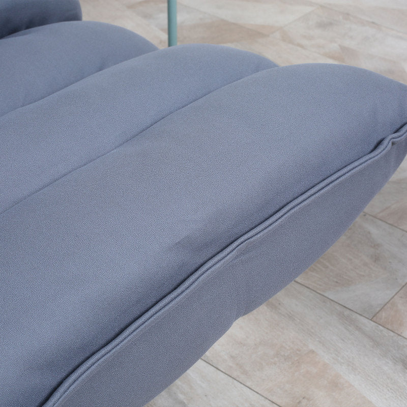 Vloerstoel – Zitzak – Fauteuil – Loungestoel – Grijs – Verstelbare Rugleuning 5-Posities – 360° Draaibare Zitting