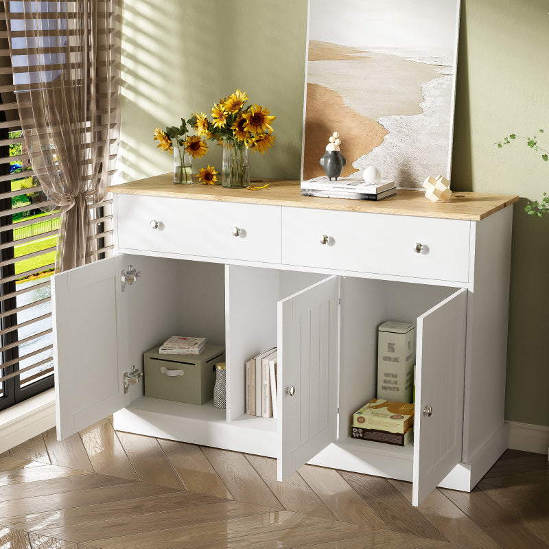 Dressoir – Sideboard – Opbergkast – Buffetkast – Ladekast – Met 3 Deuren en 2 Laden – Reliëfstructuur en Soft-Close Scharnieren