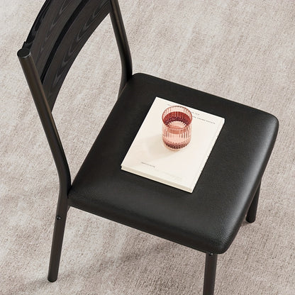 Eettafel Set – Dinerset – Keukentafel – Ontbijttafel – Tafel Met Stoelen – Compact 3-Delig – MDF Blad – Zwart Frame – Padded Stoelen – 29,1 Inch – Ruimtebesparend