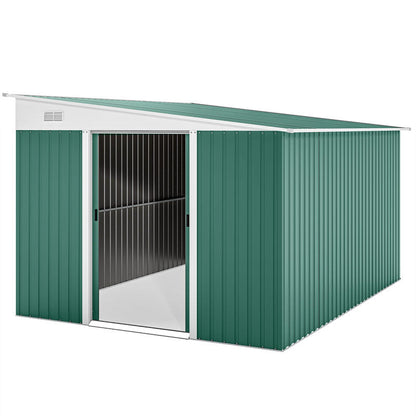 Metalen Tuinkast – Tuinschuur – Gereedschapskast – Opbergkast – Fietsenstalling – Dubbele Deuren – Stevig Verzinkt Staal – Grote Afmetingen 2,8x3,45x2,01 m
