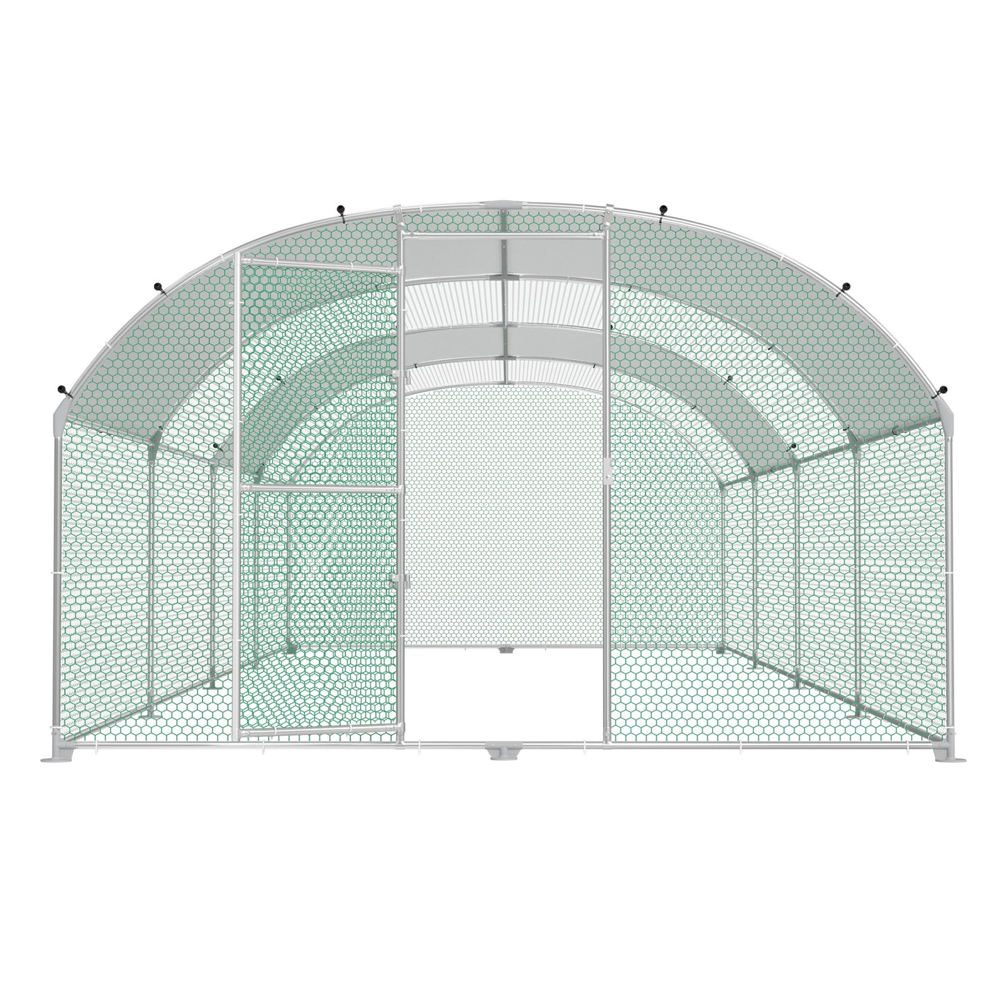Buitenverblijf kippenhok – Ren – Dierenkooi – Kippenren – Buitenren – 3x6x2 meter – Gegalvaniseerd Stalen Frame – UV-bestendig PE Dak