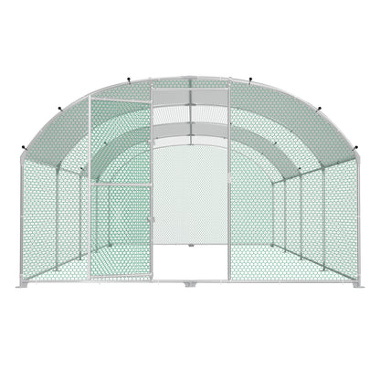 Buitenverblijf kippenhok – Ren – Dierenkooi – Kippenren – Buitenren – 3x6x2 meter – Gegalvaniseerd Stalen Frame – UV-bestendig PE Dak