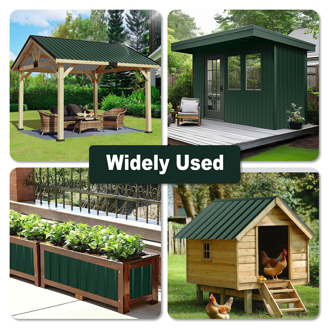 36-Piece Roof Panels, Trapezoidal Metal Sheets, 115 x 45 cm Each, 18 m² Roofing Sheets for Garden Sheds, Removable Tool Sheds, Temporary Roofing