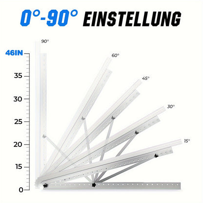 Balkonbeugel voor Zonnepanelen – Zonnepaneelhouder – Balkonhouder – Solar Montageset – Verstelbare Beugel 114 cm – Met Ronde Balkonhaken – 0° tot 90° Verstelbare Hoek – Weerbestendig Metaal