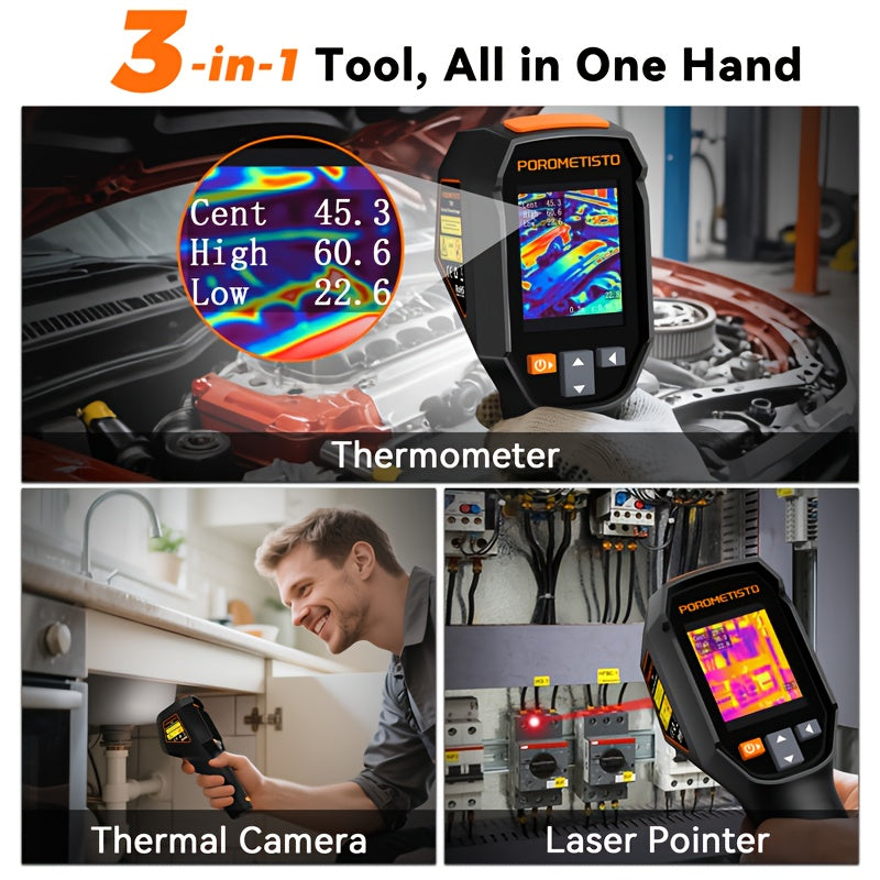 TI01 Infrared Thermal Imager -20-550 Thermal Imaging  Infrared 240x240 Image Resolution Laser Thermographic for Repairing, Home Renovation, Oven Diagnostics, Portable Design, Handheld Device, Durable Construction, Professiona