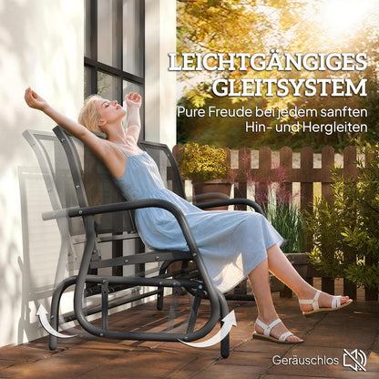Tuinmeubelset – Bistroset – Tuinset – Buitenmeubilair – Terrasmeubilair – Duurzaam Metalen Frame – Comfortabele Schommelstoelen