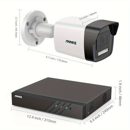 Beveiligingscamera – CCTV Camera – Surveillance Camera – Buitencamera – IP PoE Camerasysteem – 3K Ultra HD Beeldkwaliteit – Dual-Light Nachtzicht Met Mens- en Voertuigdetectie