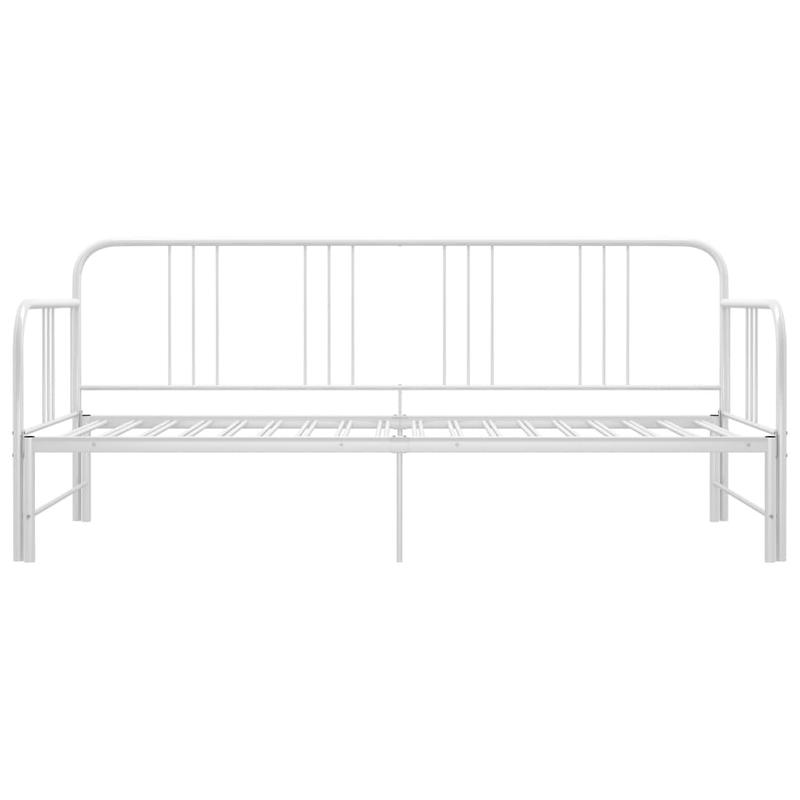 Bedbank – Slaapbank – Uitklapbed – Logeerbed – Sofa Bed – Inklapbaar Telescopisch Ontwerp – Stevig Wit Metalen Frame – 90x200 cm