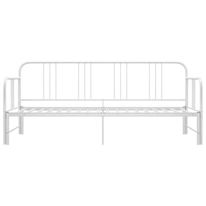 Bedbank – Slaapbank – Uitklapbed – Logeerbed – Sofa Bed – Inklapbaar Telescopisch Ontwerp – Stevig Wit Metalen Frame – 90x200 cm