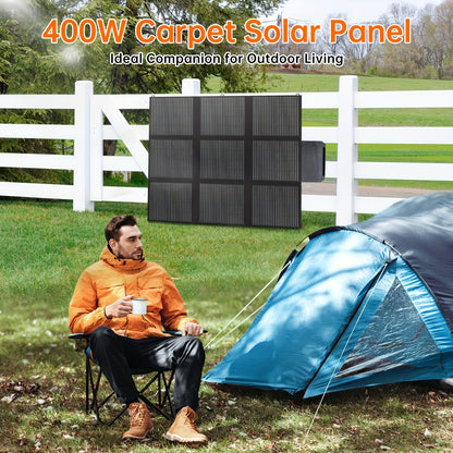 Draagbaar Zonnepaneel – Opvouwbaar Solar Paneel – Mobiel Zonne-energie Systeem – Camping Zonnepaneel – 400W Vermogen – Monokristallijn Met 22,5% Rendement - QUORE