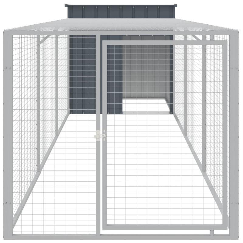 Kippenren – Kippenhok – Kippenkooi – Ren – Hennenren – Antraciet – Verzinkt Staal – 110x405x110 cm – Weerbestendig – Ruim