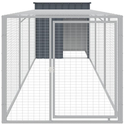 Kippenren – Kippenhok – Kippenkooi – Ren – Hennenren – Antraciet – Verzinkt Staal – 110x405x110 cm – Weerbestendig – Ruim