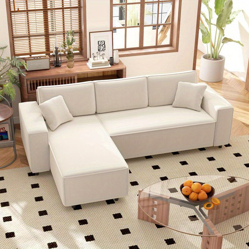 Modern Sofa, Easy to Assemble, Thick and Comfortable Futon Sofa, Suitable for Living Room/ Bedroom/ Office/ Apartment