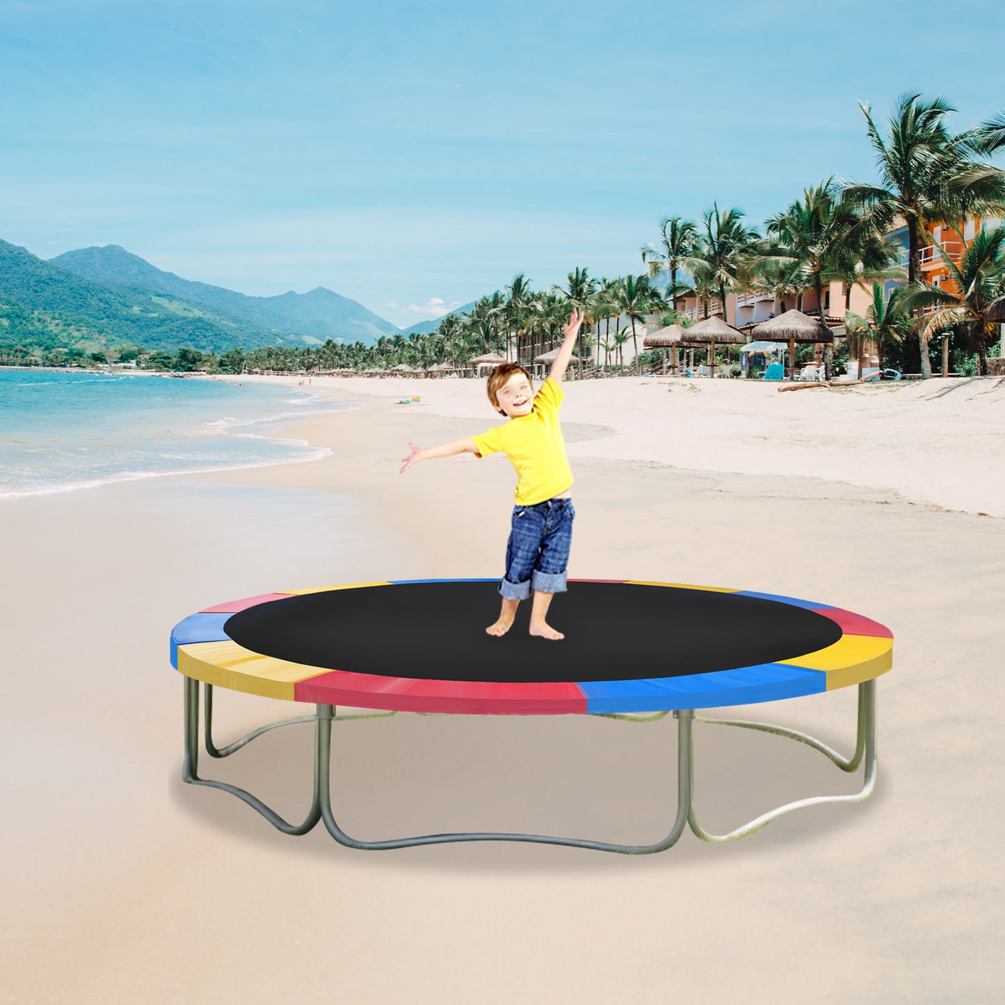 1 Trampoline Safety Pad | PVC Material, Mixed Color, Edge Cover for Spring Protection by NaMaSyo