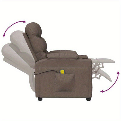 Relaxfauteuil – Fauteuil – Loungestoel – Relaxstoel – Zetel – Taupe – Handmatig Verstelbare Rugleuning – Hoogwaardig MDF Houten Frame