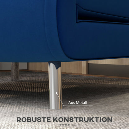 Armchair, Folding Chair with Bed Function, Single Sofa with Cushion, Guest Bed, Upholstered Sofa with Velvet Look, for Living Room, Bedroom, Blue, 77 X 88 X 83 Cm