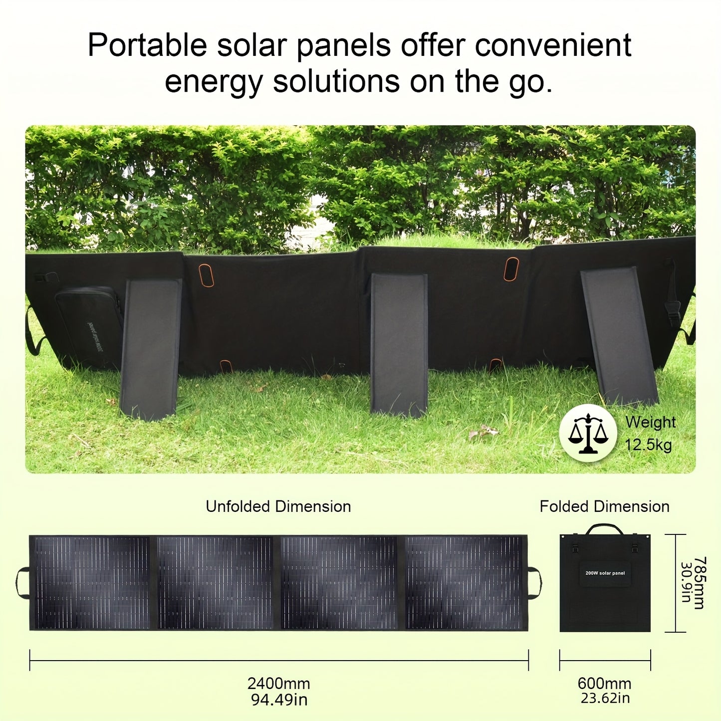 Zonnepaneel – Draagbaar Zonnepaneel – Opvouwbaar Zonnepaneel – Solar Charger – Powerstation Zonnepaneel – 200W Hoog Vermogen – Compact & Weerbestendig