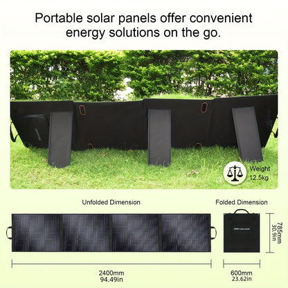 Zonnepaneel – Draagbaar Zonnepaneel – Opvouwbaar Zonnepaneel – Solar Charger – Powerstation Zonnepaneel – 200W Hoog Vermogen – Compact & Weerbestendig