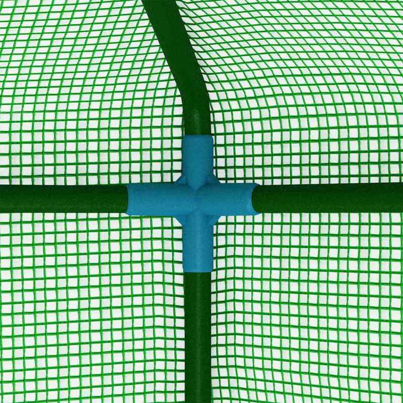 Kweekkas – Tuinkas – Broeikas – Plantenkas – Serre – Stalen Frame – 143x143x195 cm – Ventilatie – Duurzaam Zwart Metaal Met Groene Mesh