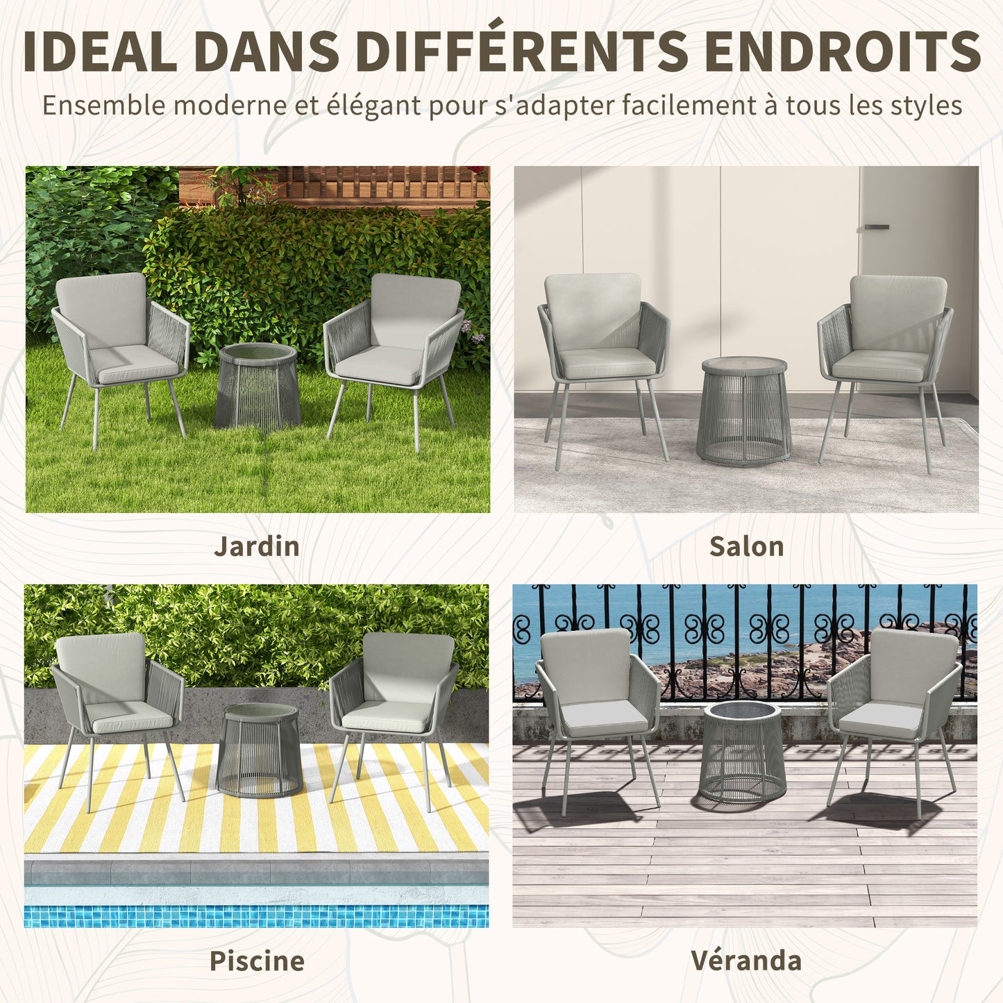 Tuinset 3-Delig – Tuinmeubelset – Balkonset – Terrasset – Loungeset – Compact 2-Persoons – Weerbestendig PE-Rotan – Getemperd Glas Tafelblad