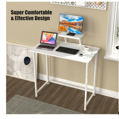 Bureaublad – Bureau – Werkplek – Computerbureau – Kantoorbureau – Ergonomisch Design – Inklapbaar – 80x45x74 cm – Stevig Metalen Frame