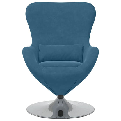 Draaifauteuil – Relaxstoel – Loungefauteuil – Leunstoel – Zitstoel – Blauw Met Voetsteun – 360° Draaibaar – Velvet Bekleding